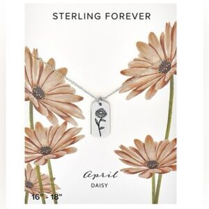 NEW Sterling Forever Silver Daisy Pendant April Birth Flower Necklace